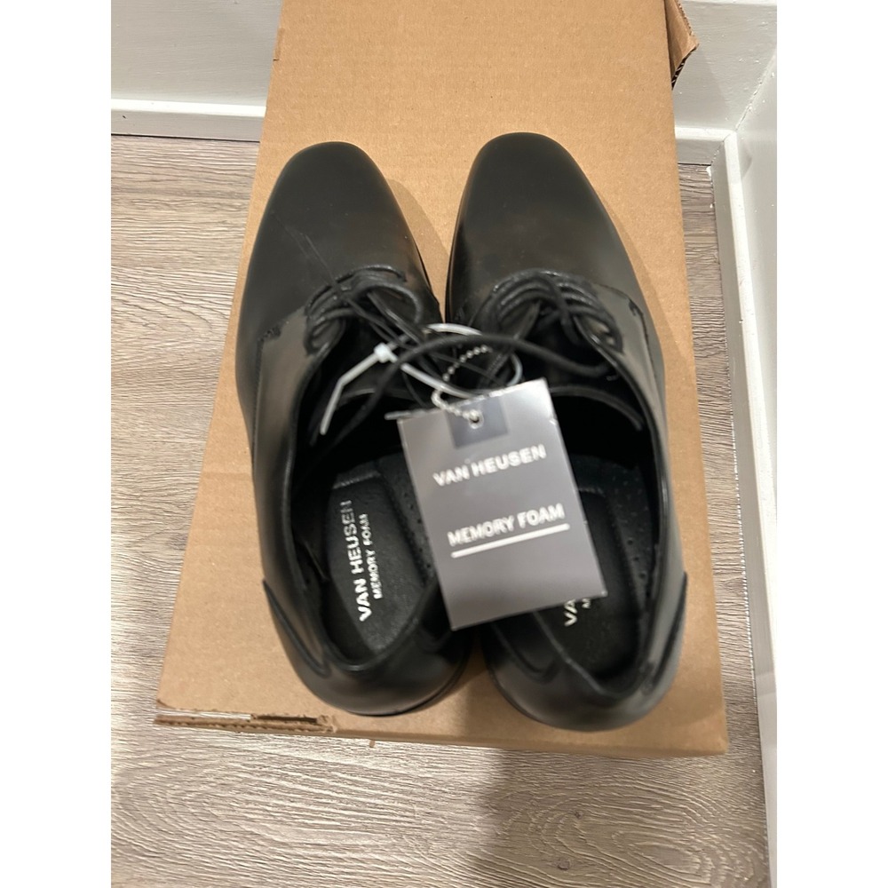 Van Heusen Chester Mens Black Derby Dress Shoes Memory Foam Size 7.5M - Picture 6 of 8